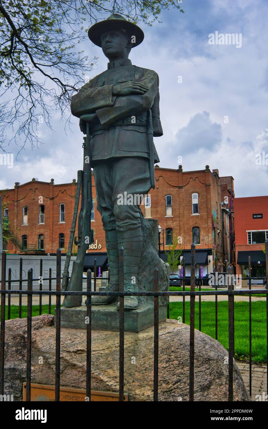 The Great World War  Memorial / statue in Mansfield, OH USA 2023 Stock Photo