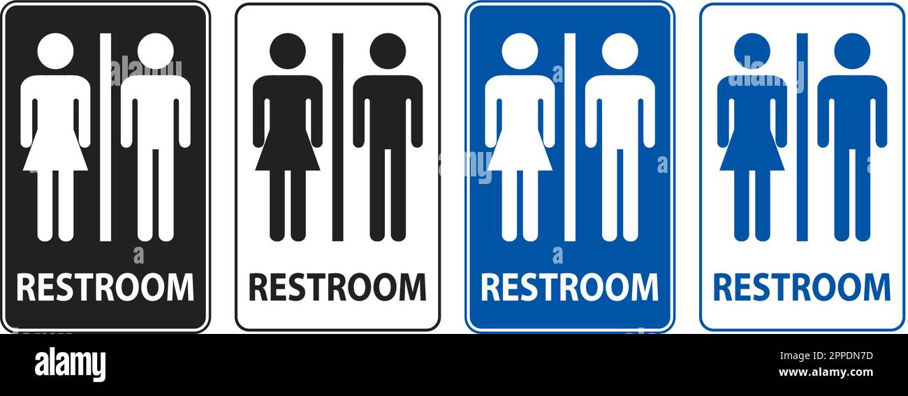 Symbol Bathroom Sign Restroom With Man and Woman Sign Stock Vector ...