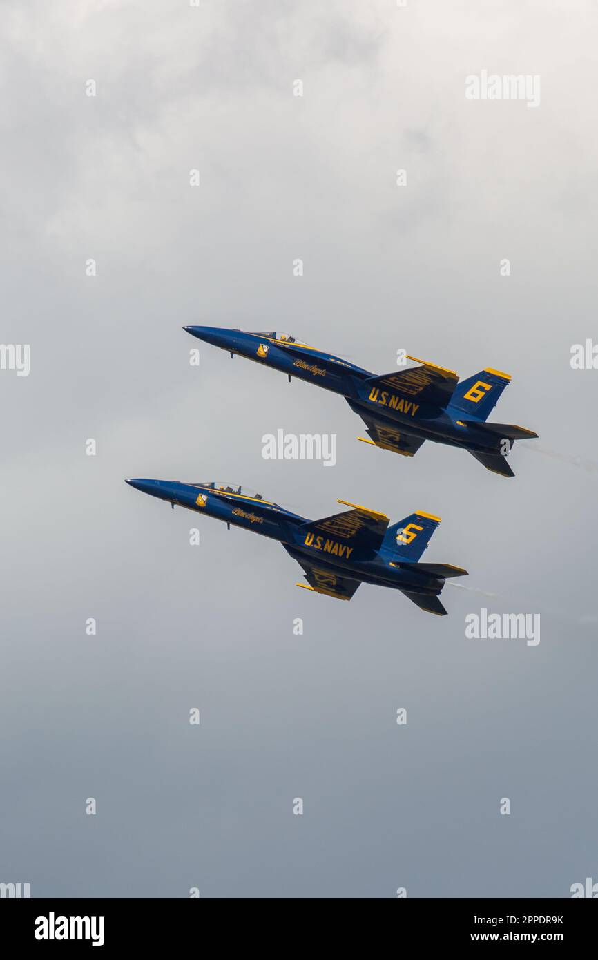 The U.S. Navy Flight Demonstration Team, the Blue Angels perform