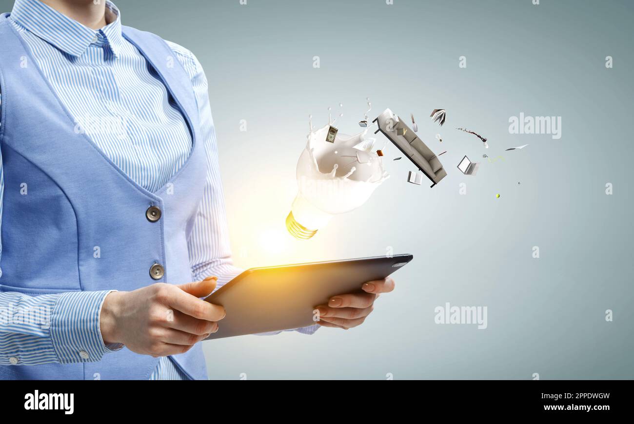 Business and innovation concept . Mixed media Stock Photo - Alamy