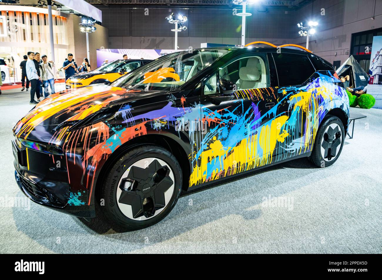 A Zeekr X electric car from the Geely group on display at