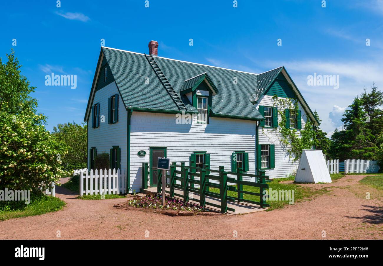 Green Gables - a 19th century farmhouse and literary landmark in Cavendish, PEI, Canada. Served as the setting for the Anne of Green Gables novels. Stock Photo