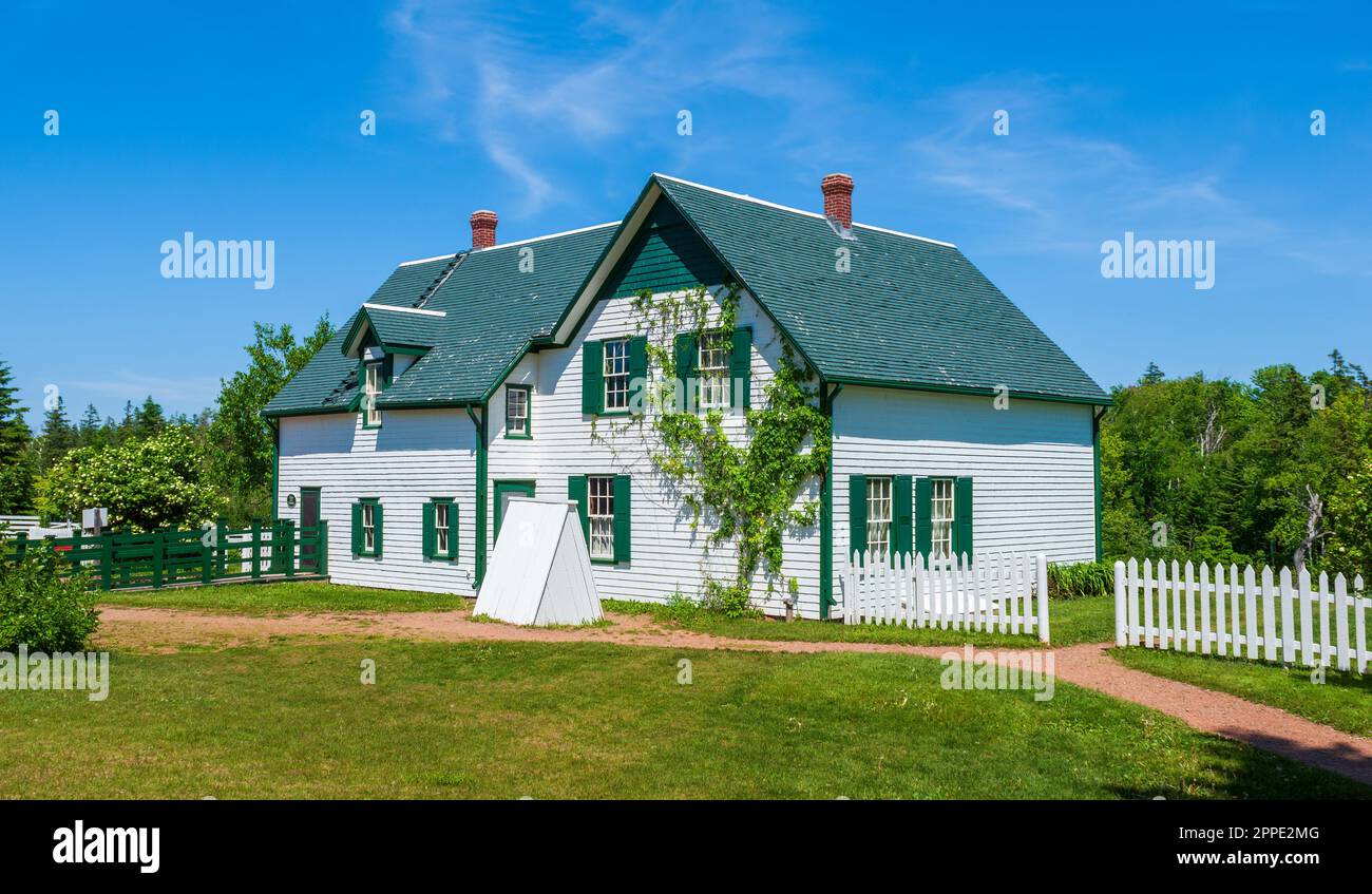Green Gables - a 19th century farmhouse and literary landmark in Cavendish, PEI, Canada. Served as the setting for the Anne of Green Gables novels. Stock Photo