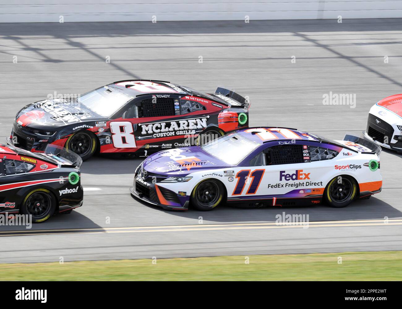 TALLADEGA, AL - APRIL 23: Denny Hamlin (#11 Joe Gibbs Racing FedEx ...