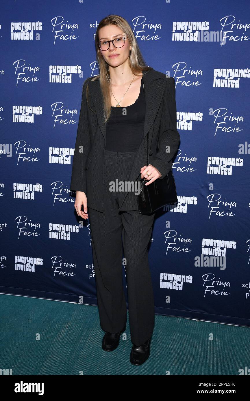 New York, USA. 23rd Apr, 2023. Sofia Hublitz attends 'Prima Facie' Broadway opening night at the Golden Theatre, New York, NY, April 23, 2023. (Photo by Anthony Behar/Sipa USA) Credit: Sipa USA/Alamy Live News Stock Photo
