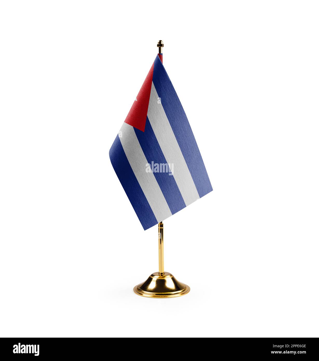 Small national flag of the Cuba on a white background. Stock Photo