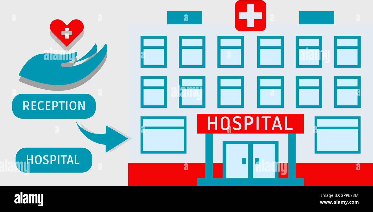Medical concept with hospital building in a simple style. Background ...