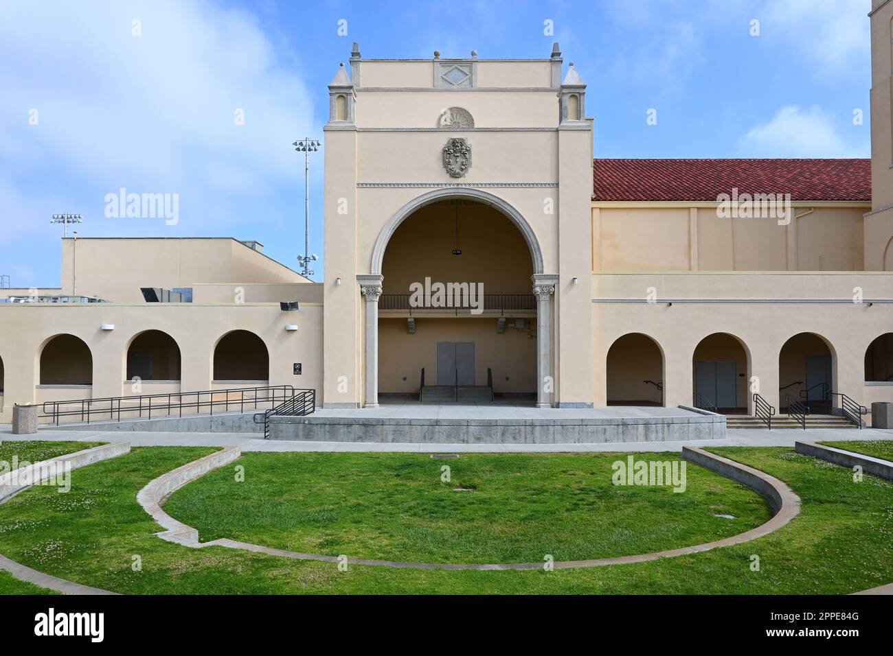 HUNTINGTON BEACH, CALIFORNIA 23 APR 2023 Amphitheater on the campus of Huntington Beach High
