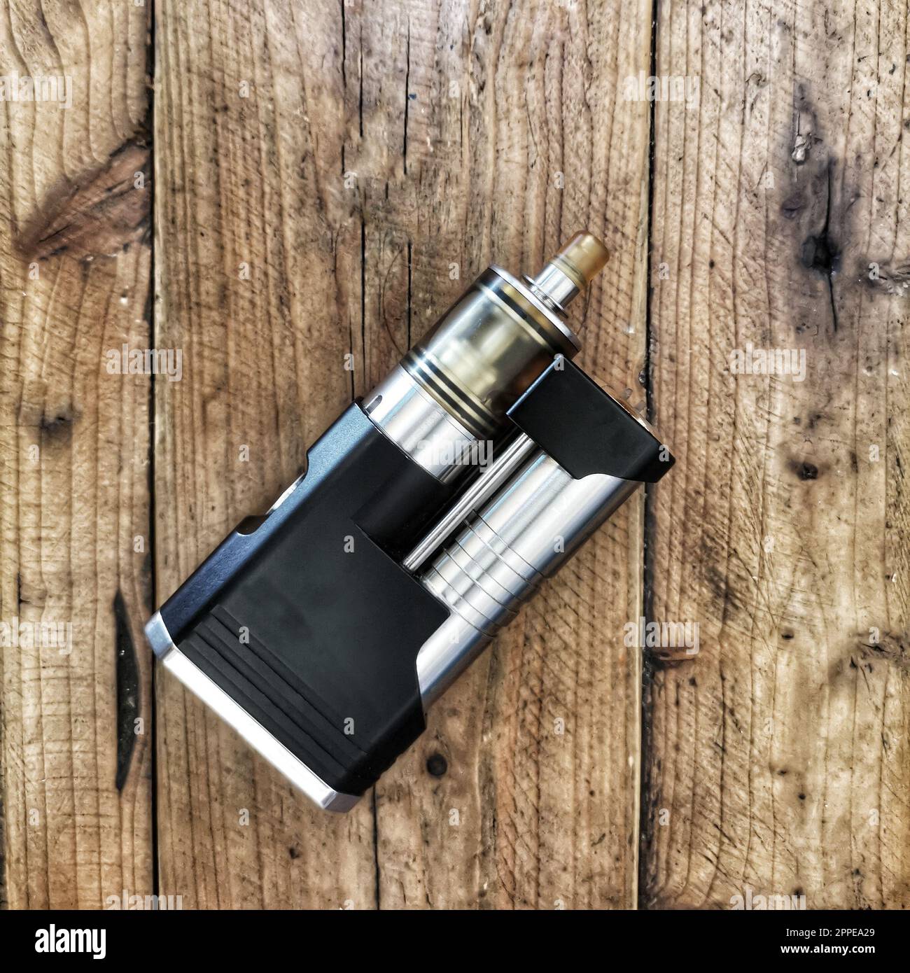Advanced personal vaporizer or e-cigarette Vintage style, side by side  style Stock Photo