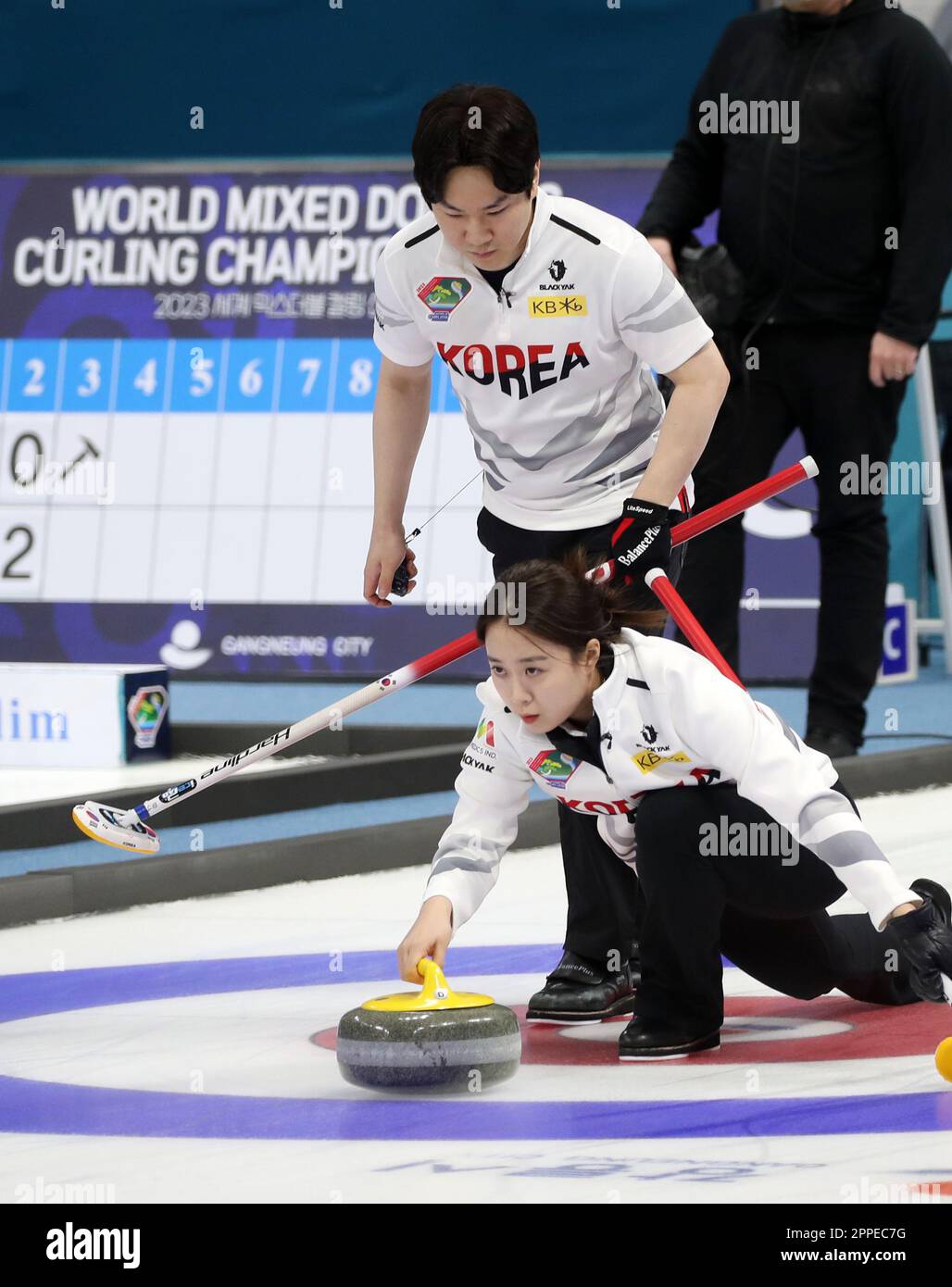 24th Apr, 2023. S. Korea in world mixed doubles curling championships