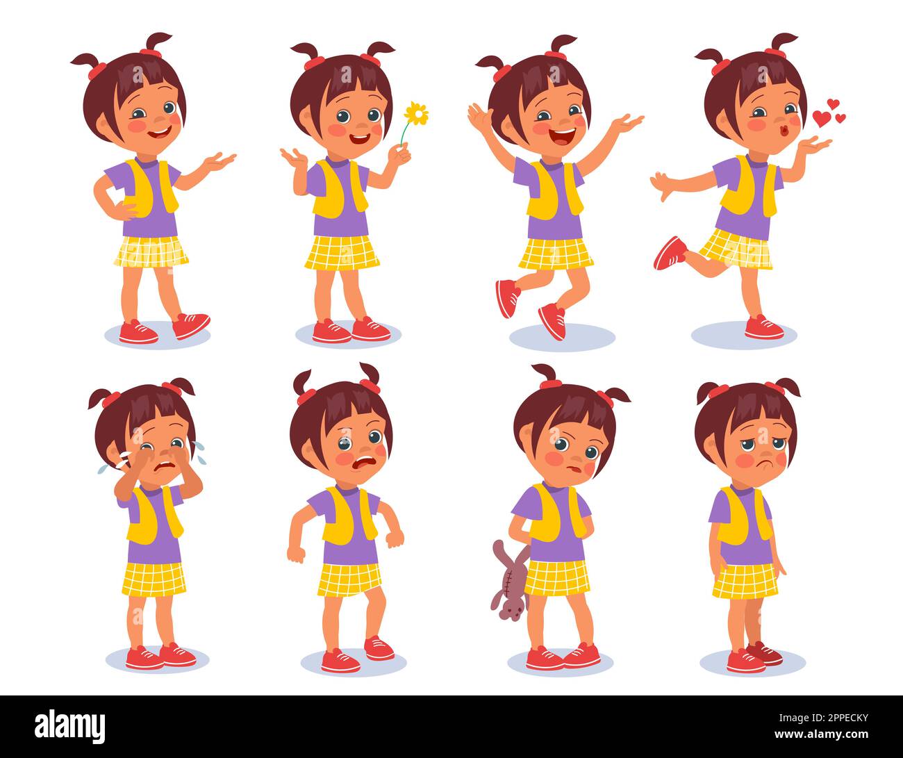 Funny Cartoon Girl Illustration for Cards and Comic Books