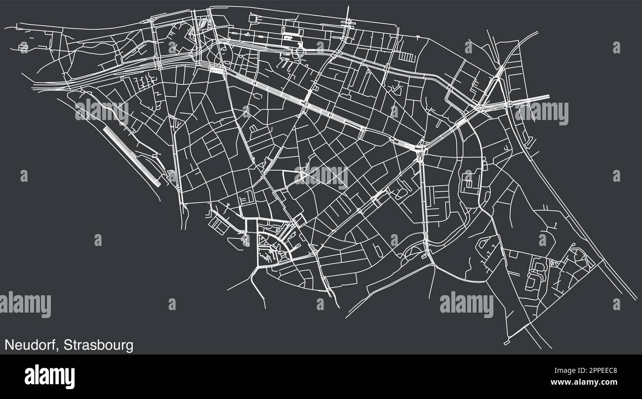 Street roads map of the NEUDORF DISTRICT, STRASBOURG Stock Vector Image