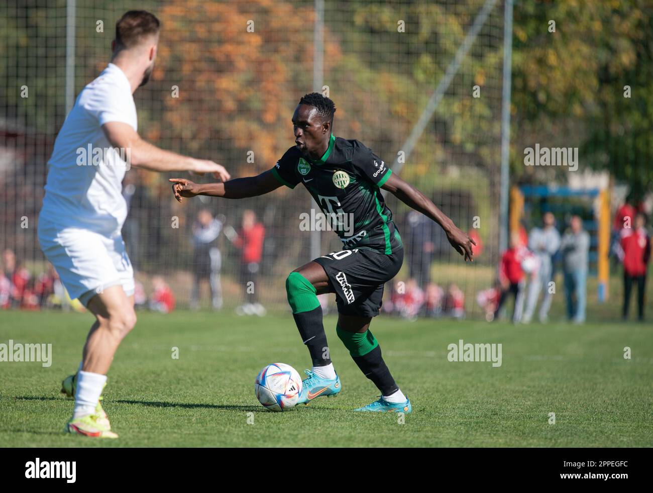 Ivancsa, Hungary – October 19, 2022. Ferencvaros striker Adama Traore in action during Hungarian Cup Round of 32 match Ivancsa vs Ferencvaros (3-2). Stock Photo