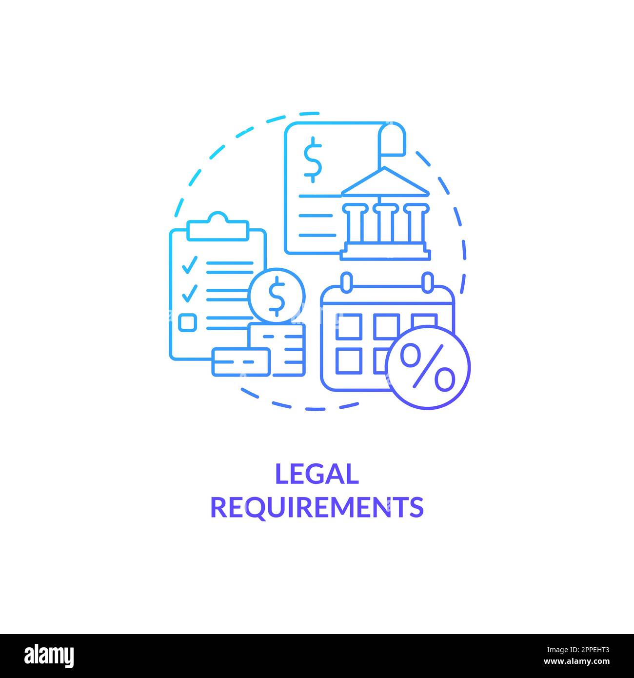 Legal requirements blue gradient concept icon Stock Vector