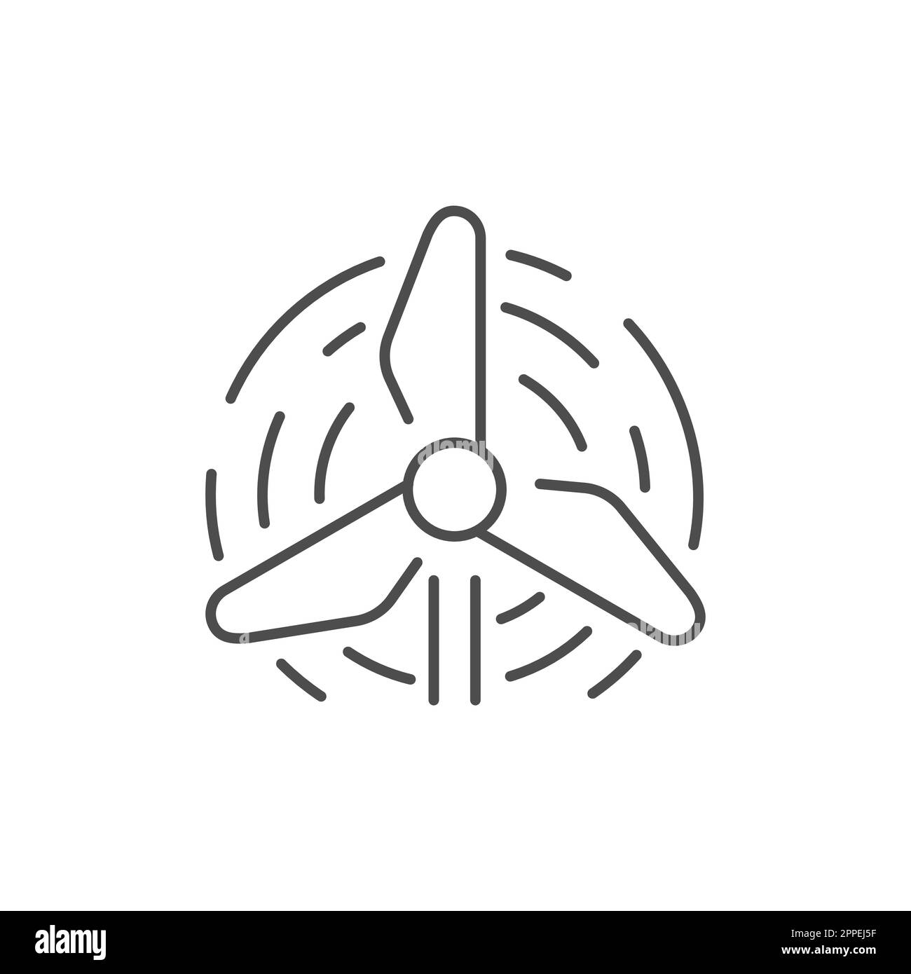 Wind energy related vector linear icon. Alternative energy industry ...