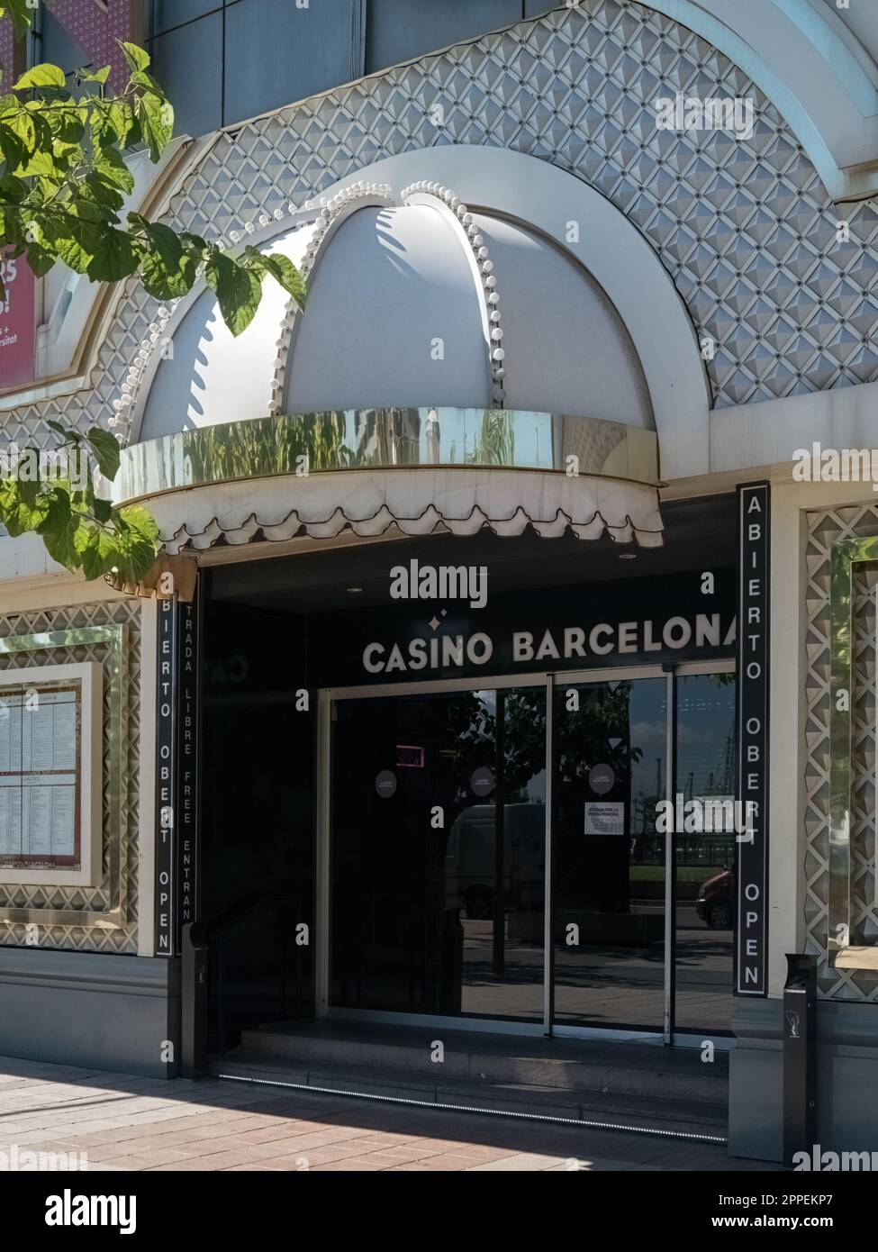 BARCELONA, SPAIN - SEPTEMBER 13, 2013:  Entrance to the Barcelona Casino in Carrer de la Marina Stock Photo