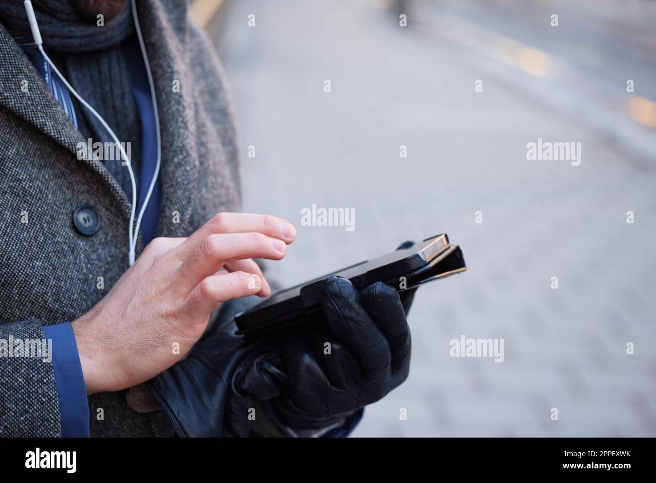 Close-up of man using smart phone Stock Photo
