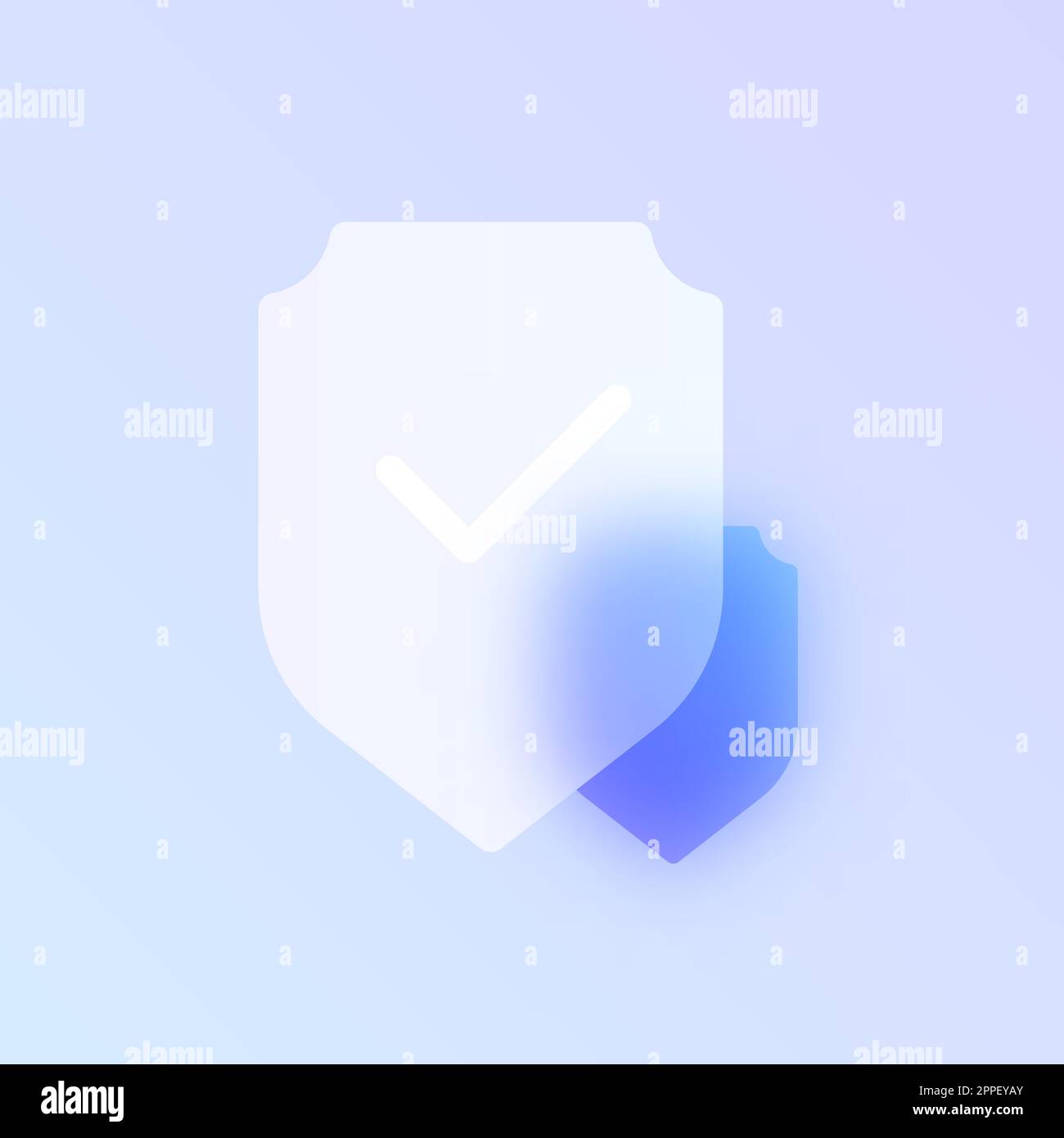 shield glass morphism trendy style icon Stock Vector