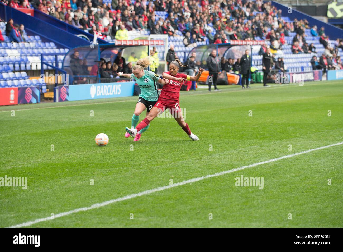 Liverpool, UK. 23rd Apr, 2023. GV, Atmosphere, General View, WSL Liverpool V Brighton & Hove Albion at Prenton Park Stadium, a win for Liverpool score 2-1, on World Earth Day, (Terry Scott/SPP) Credit: SPP Sport Press Photo. /Alamy Live News Credit: SPP Sport Press Photo. /Alamy Live News Stock Photo