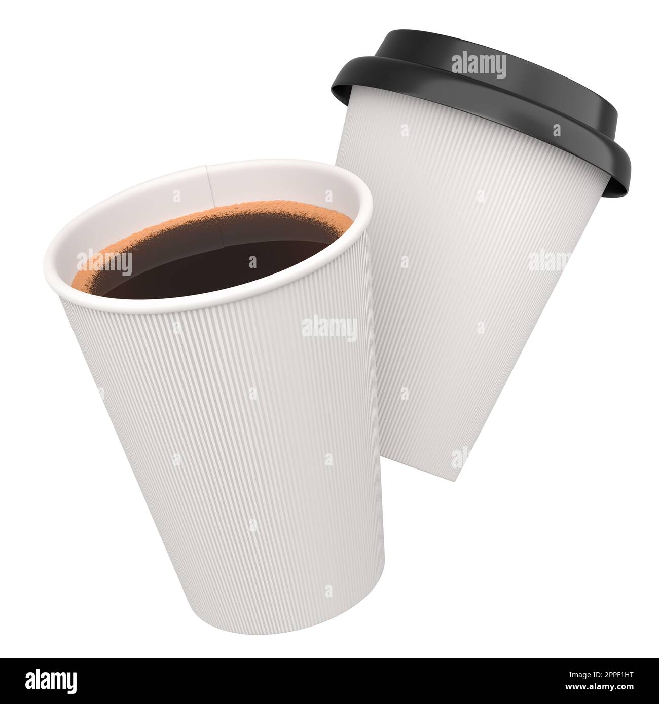 Set of paper coffee cup with cover for cappuccino, americano, espresso ...