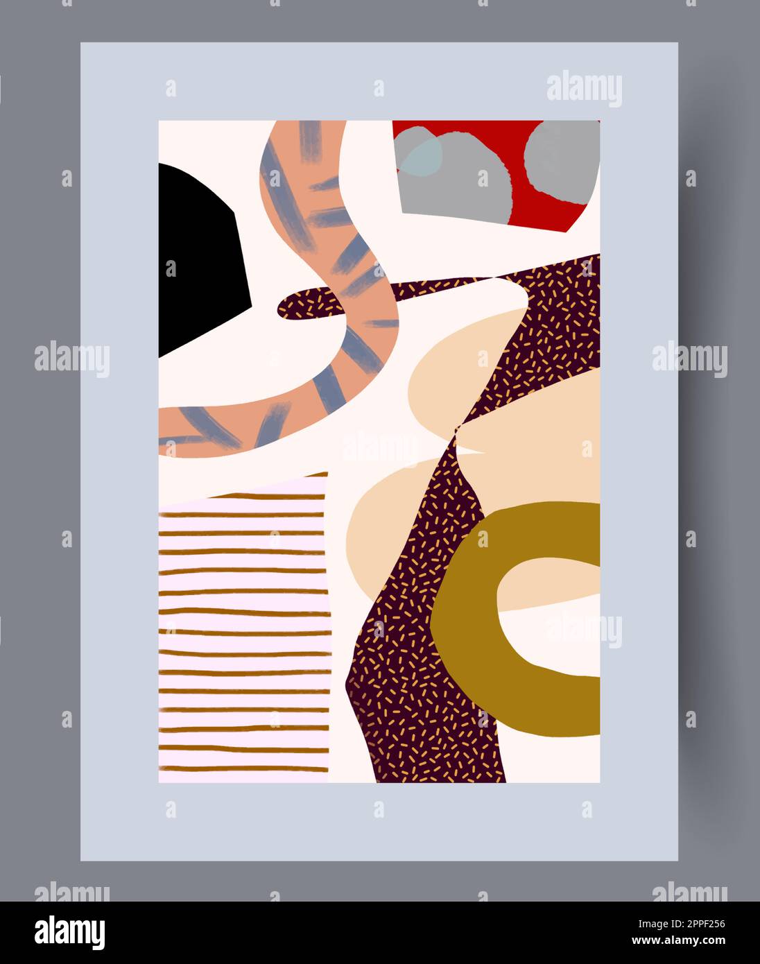 Abstract forms minimalist objects wall art print Stock Vector Image ...