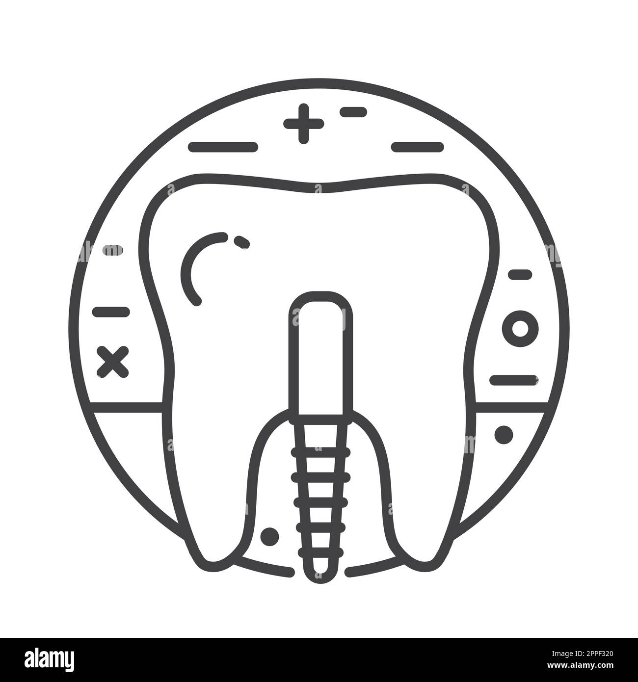 Tooth Prosthesis Implant Icon in Line Art Stock Vector Image & Art - Alamy