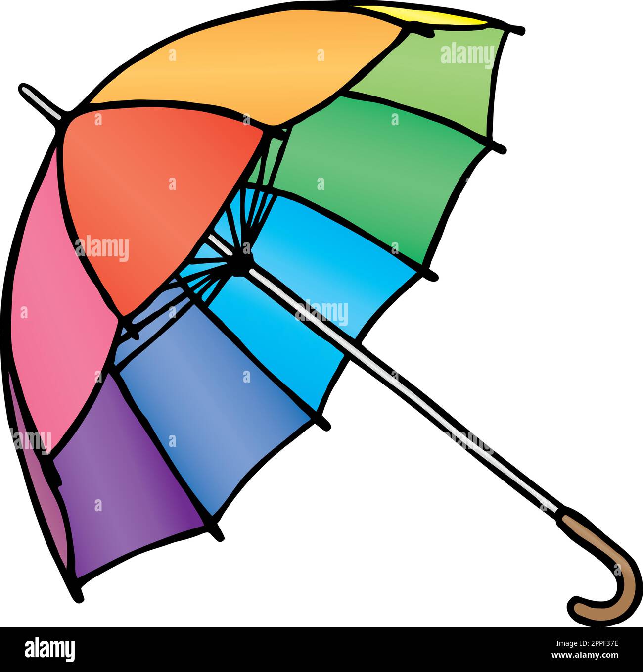 Colored drawing of an umbrella, vector illustration Stock Vector Image