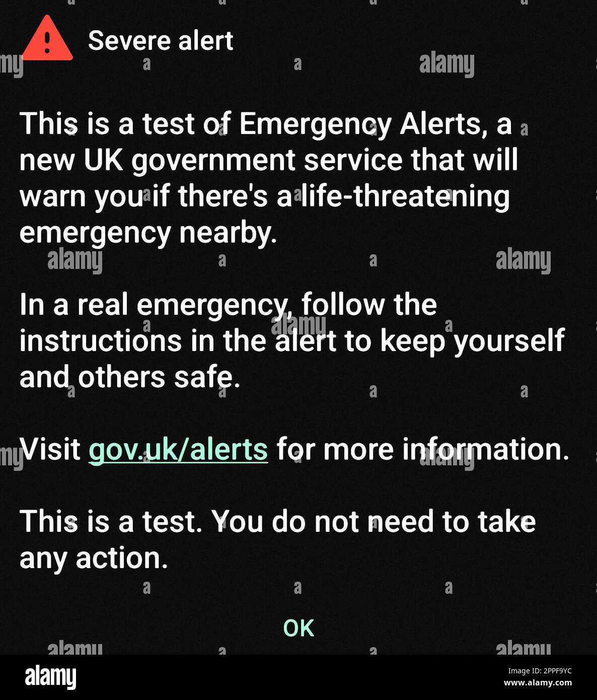 Emergency Alert test Stock Photo Alamy