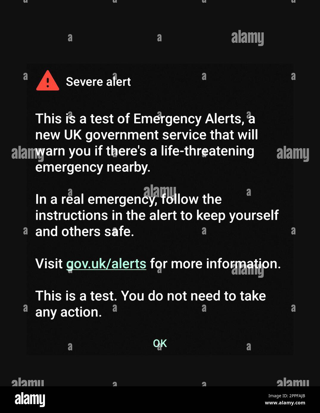 Emergency Alert Stock Photo