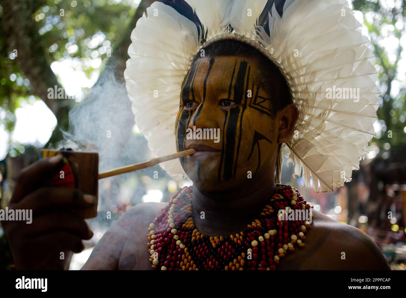 Indigenous Festival in Bertioga, on the coast of Sao Paulo, Brazil