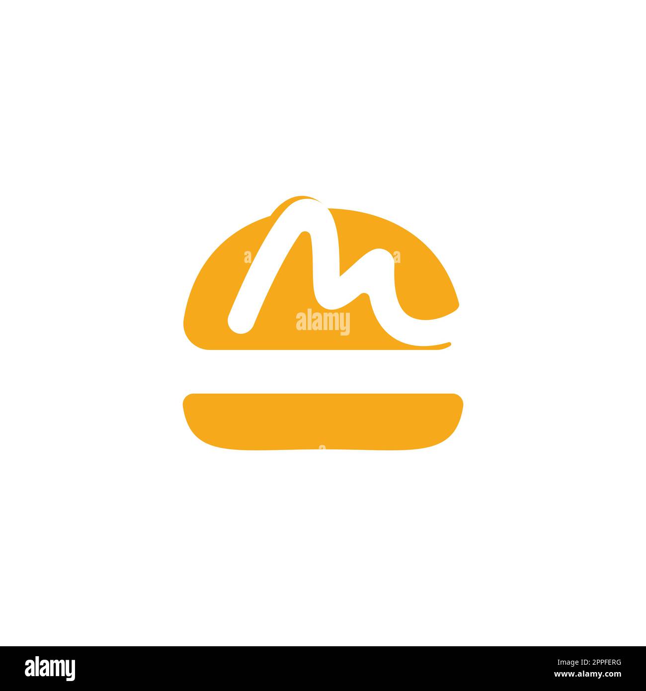 Letter M Burger vector logo design. Burger cafe logo. Stock Vector