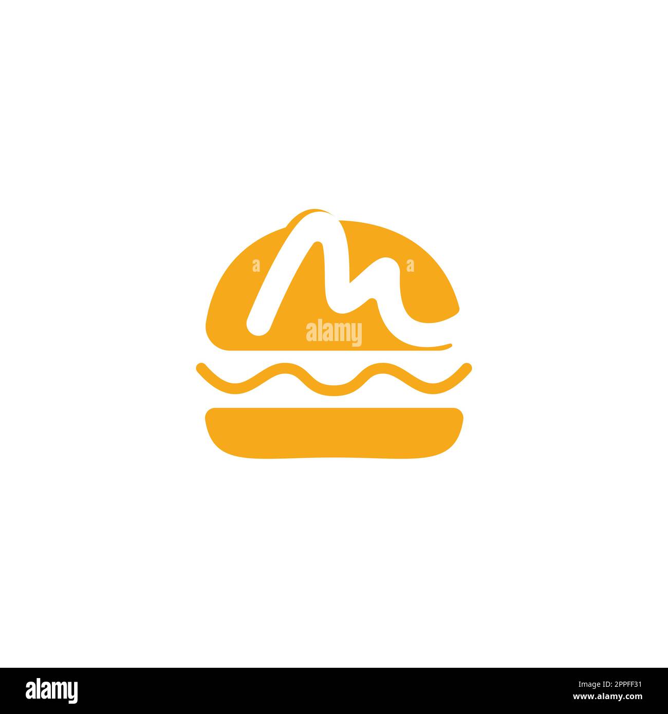 Letter M Burger vector logo design. Burger cafe logo. Stock Vector