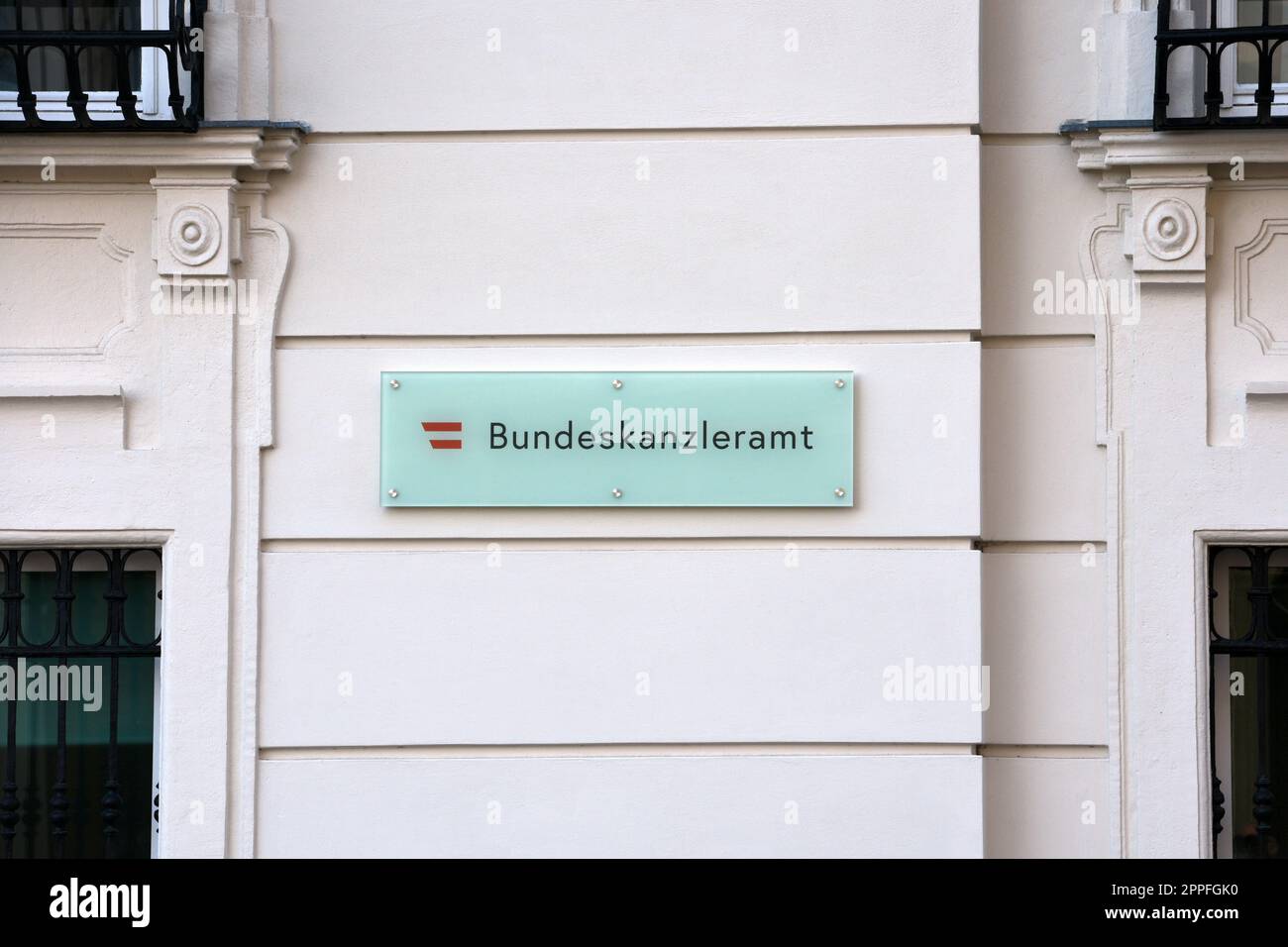 Bundeskanzleramt in Wien, Amtssitz des Ã¶sterreichischen Bundeskanzlers - Federal Chancellery in Vienna, official residence of the Austrian Federal Chancellor Stock Photo