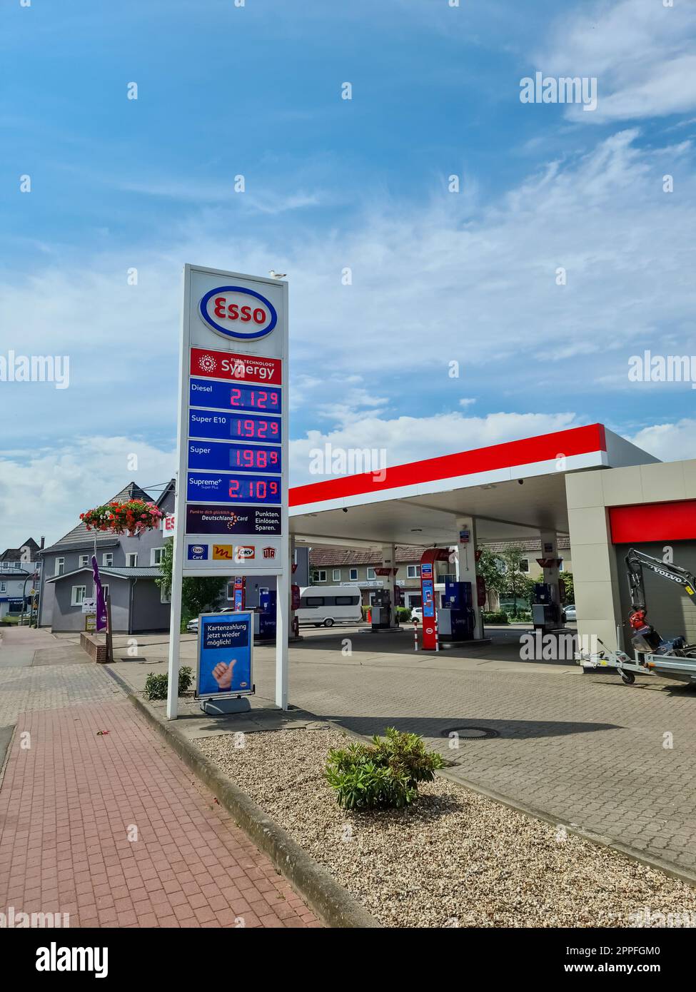 Kiel, Germany - 01. July 2022: An Esso gas station on a sunny day. Stock Photo