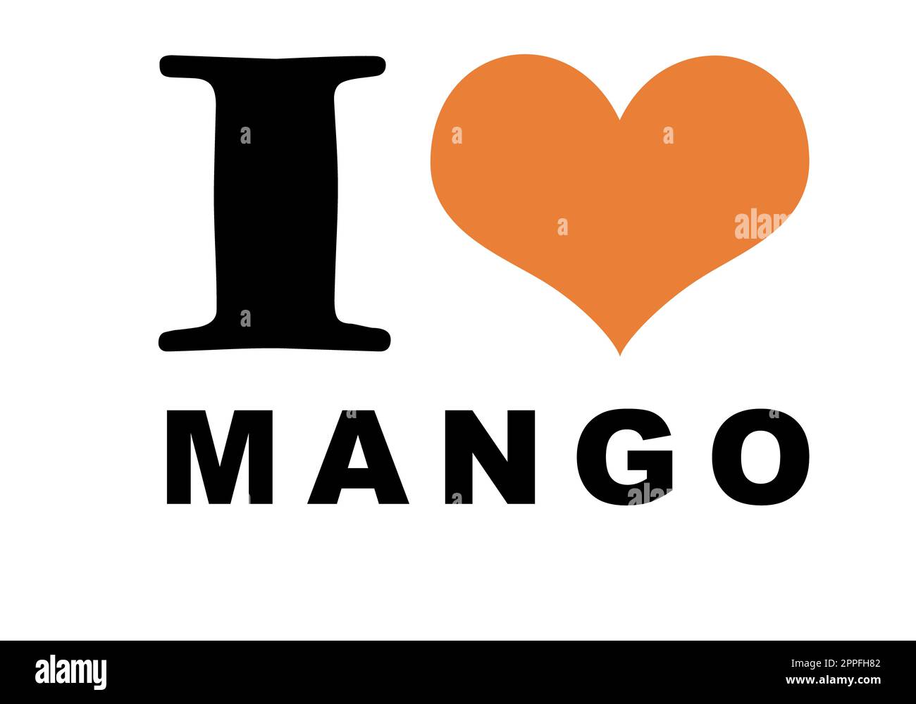 I love mango text on white Stock Photo - Alamy