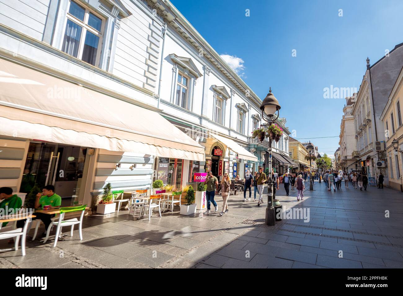 Belgrade, Serbia - September 05, 2019: Cafe and restaurants at Knez Mihailova street Stock Photo