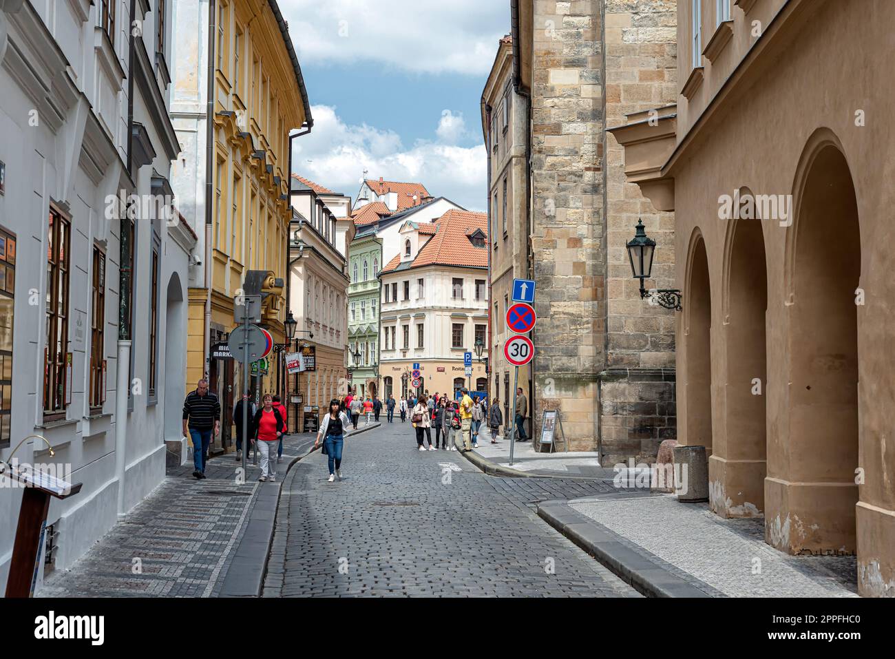 Prague, Czech Republic - May 10, 2022: People on the streets of Prague Old Town Stock Photo