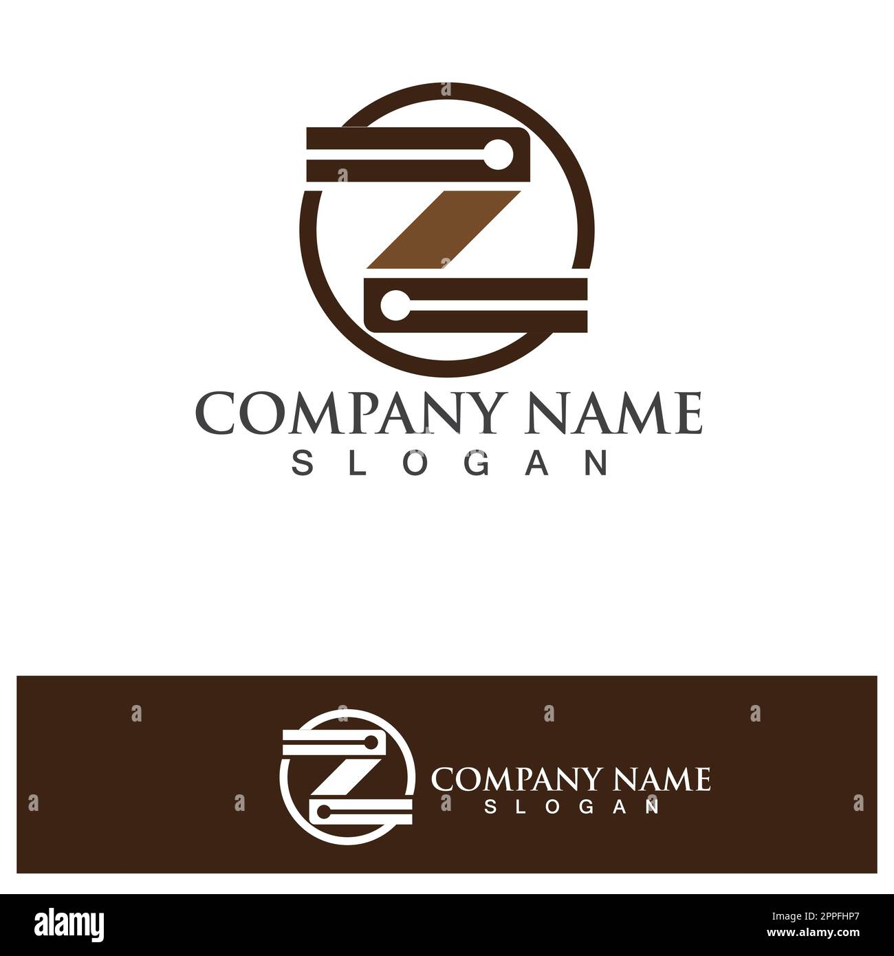 Letter Z number 2 logo icon vector illustration design template Stock