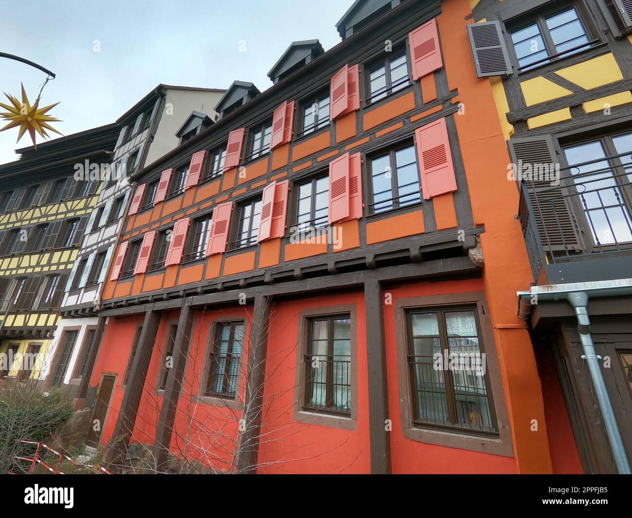 Historic wooden facade in downtown of Strasbourg, France Stock Photo