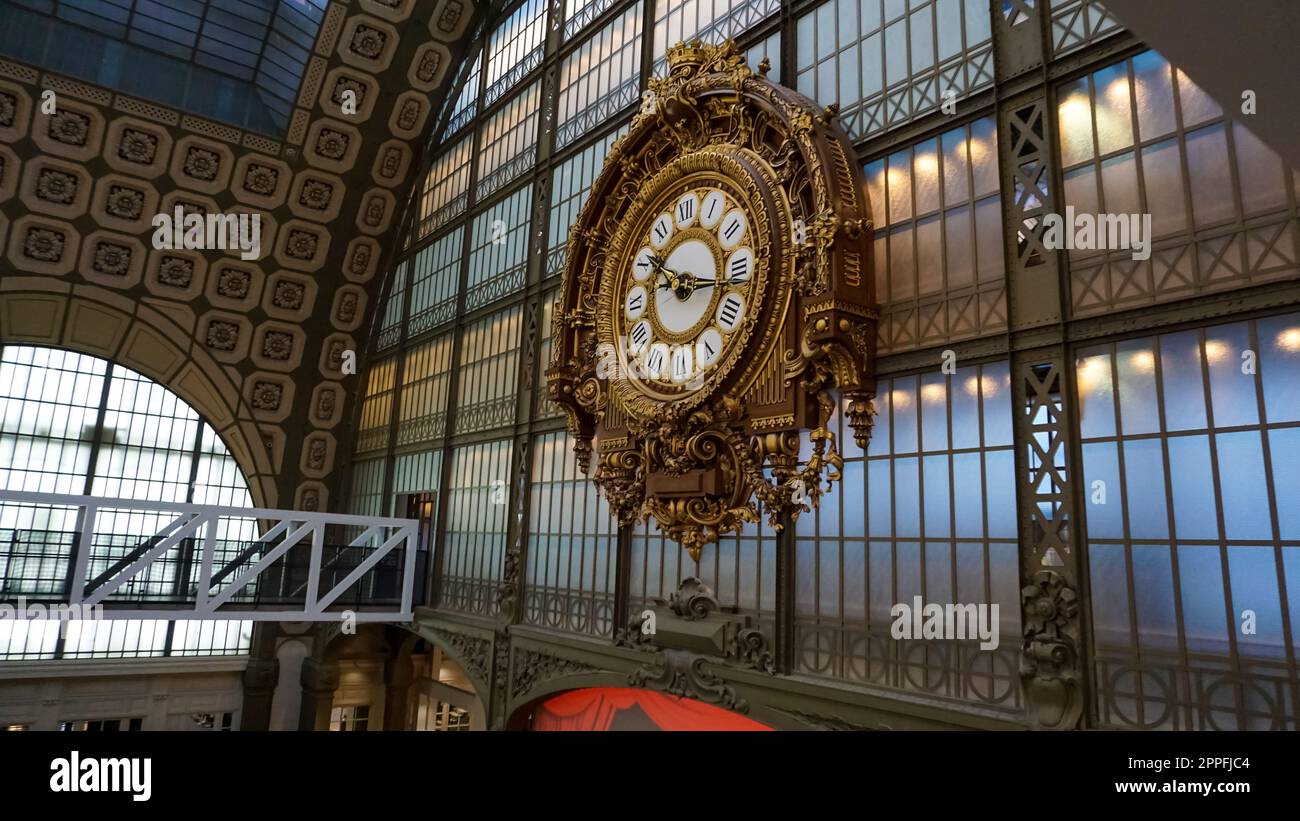Museum d' Orsay. It is housed in the former Gare d'Orsay, a Beaux-Arts railway station built between 1898 and 1900. Stock Photo