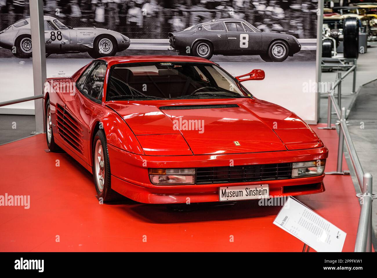 SINSHEIM, GERMANY - MAI 2022: red Ferrari Testarossa sports car Stock Photo