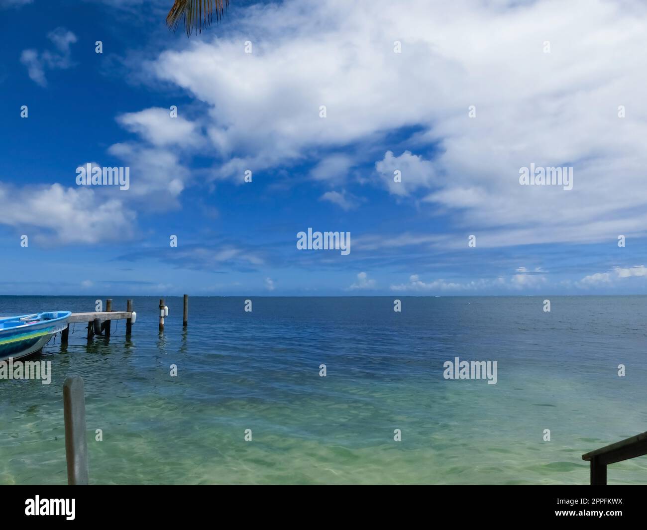 View of a tropical beach in Roatan Honduras Stock Photo - Alamy