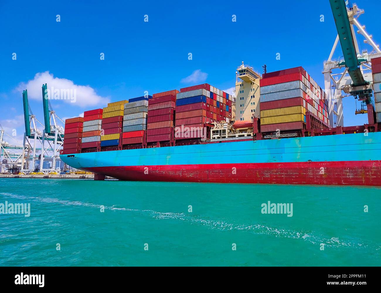 Big Container Ship At Port Miami One Of The Largest Cargo Ports In The big-container-ship-at-port-miami-one-of-the-largest-cargo-ports-in-the
