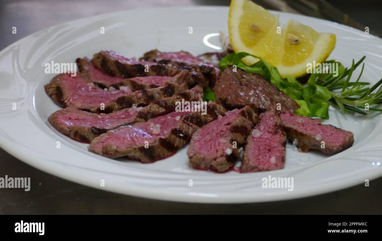 plates of meat Stock Photo Alamy