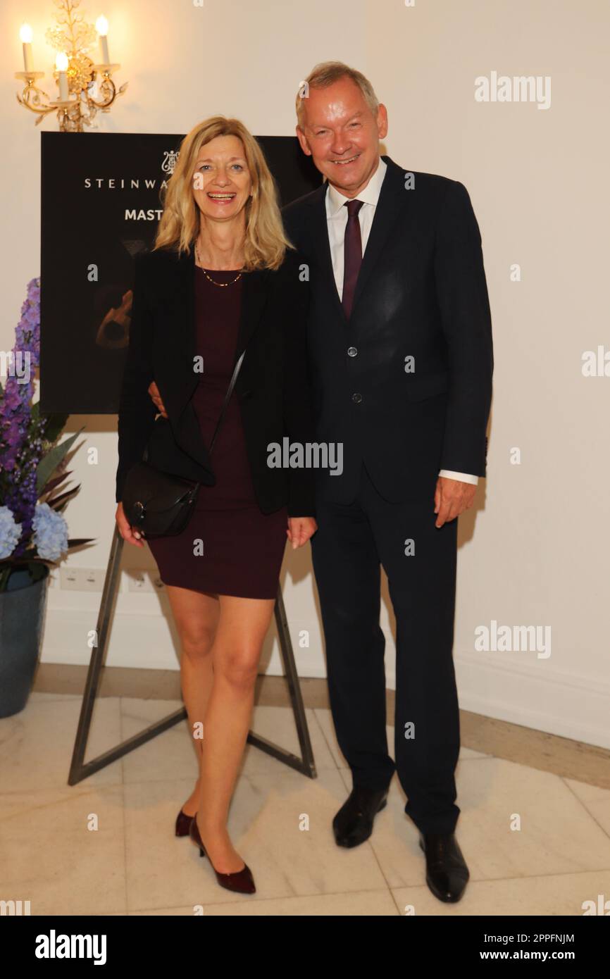 Lutz Marmor with wife,Steinway & Sons 'Masterpieces 8x8',Hotel Atlantic,Hamburg,24.06.2022 Stock Photo