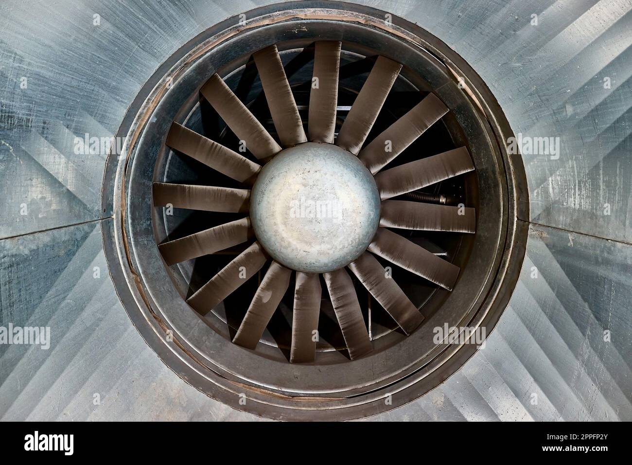 Huge industrial jet fan metal blades Stock Photo