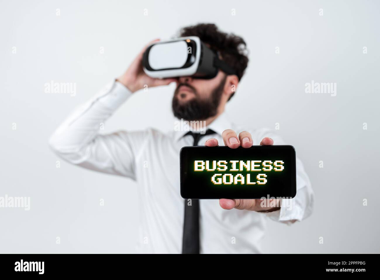 Text showing inspiration Business Goals. Business concept Expectation to accomplish over a specific period of time Stock Photo