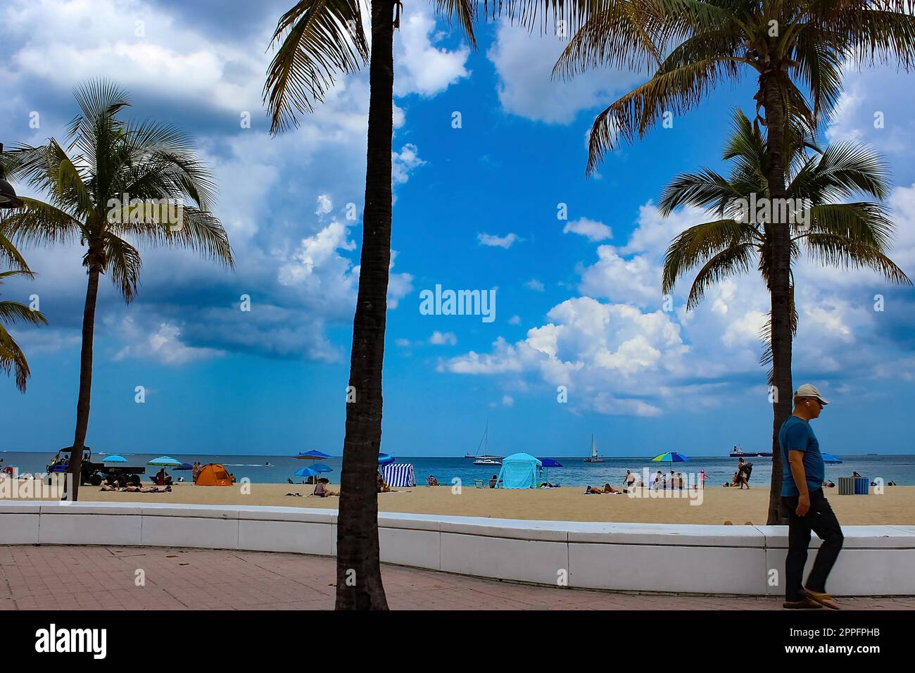 Fort Lauderdale beach near Las Olas Boulevard Stock Photo