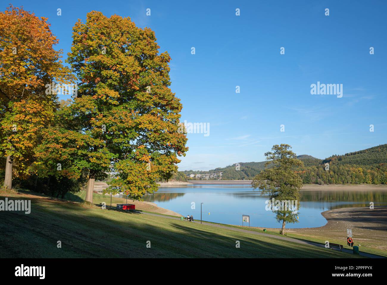 Henne lake, Meschede, Sauerland, Germany Stock Photo