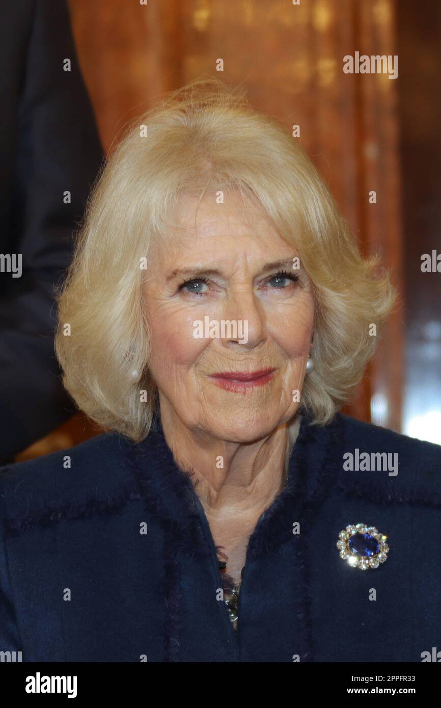 Queen Consort Camilla,State Visit to Hamburg,31.03.2023,Entry in the Golden Book Stock Photo